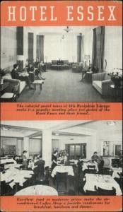 Philadelphia PA Hotel Essex Split View Interior Postcard