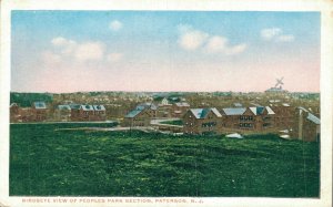 USA Birds Eye View Of People's Park Section Paterson New Jersey Postcard 07.80
