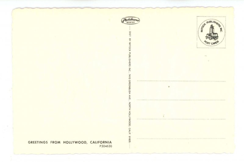 CA - Hollywood. Large Letter Greetings (continental size)