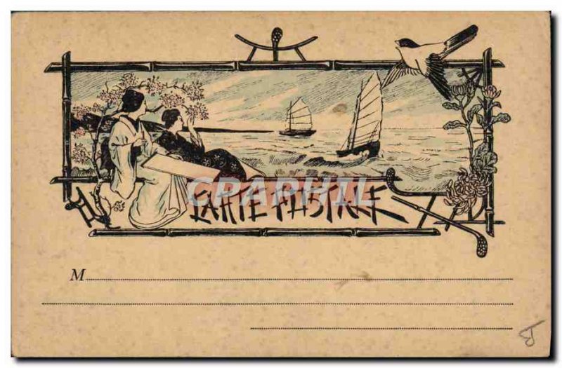 Old Postcard Japan Nippon Female Folklore