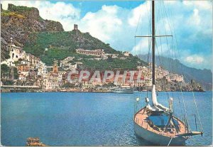 Modern Postcard Amalfi Panorama Boat