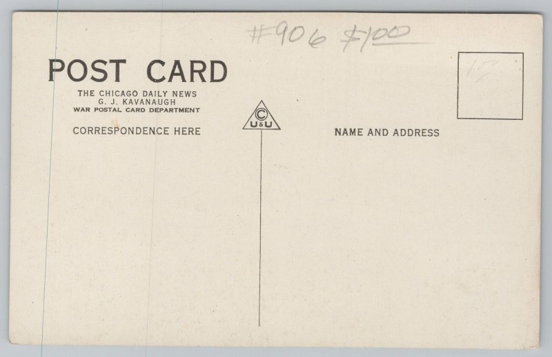 Military~French Machine Gun Fighting B&W Card~Vintage Postcard 