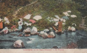 Lavandeiras Agua Amareira Sao Thome Tome Guinea Africa Postcard