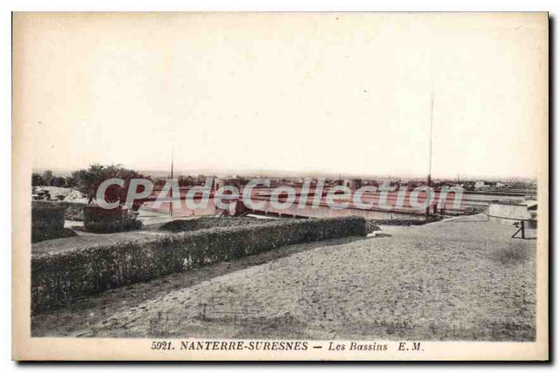 Old Postcard Nanterre suresnes The Ponds
