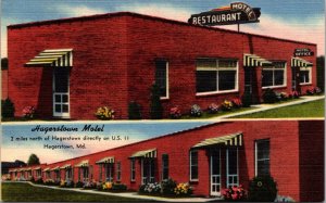 Linen Postcard Hagerstown Motel on U.S. 11 in Hagerstown, Maryland