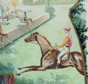 1880s French Language Biscuits Lefevre-Utile Equestrian Horse Race F160