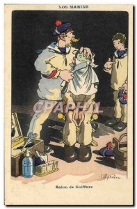 Old Postcard Boat War Sailors Illustrator Gervese Barber