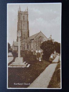 Devon HARTLAND CHURCH - Old RP Postcard by Renshaw