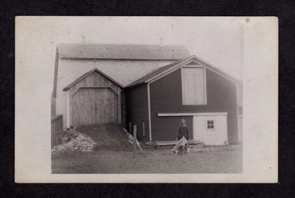 NY Women Dog Chenanco Forks ?  New York Real Photo Postcard RP RPPC Vintage 1915