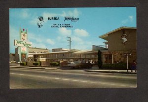 CA TraveLodge Travel Lodge Motel Eureka California AD Postcard Redwoods