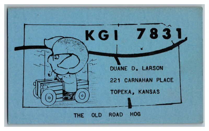 QSL Radio Card From Topeka Kansas KGI 7831 