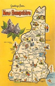 Greetings from New Hampshire, USA Map Unused 