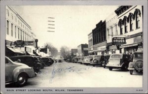 Milan Tennessee TN Classic Cars Main Street Scene Vintage Postcard