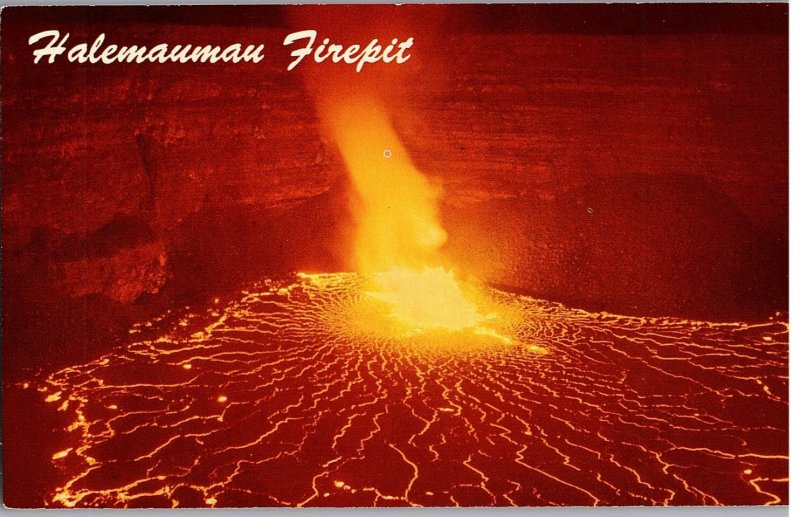 Eruption of Kilauea Volcano Halemaumau FirePit Lake of Lava Hawaii Postcard