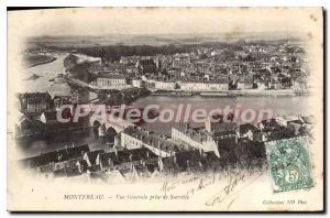 Old Postcard Montereau general view taken of Surville