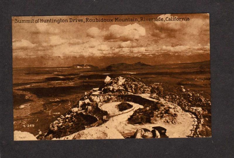 CA Summit Huntington Drive Dr Roubidoux Mountain Riverside California Postcard