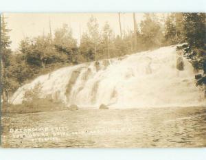 Pre-1949 rppc ONTAKOGAN FALLS ONE HOUR AWAY Land O'Lakes Wisconsin WI i9673