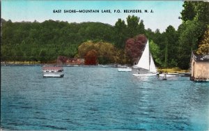 Water View, East Shore Mountain Lake, Belvidere NJ Vintage Postcard N60