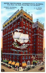 Hotel Mayflower Jacksonville Florida Postcard