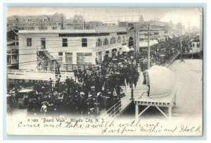 1906 Mass Gathered at Board Walk Atlantic City New Jersey NJ Postcard 