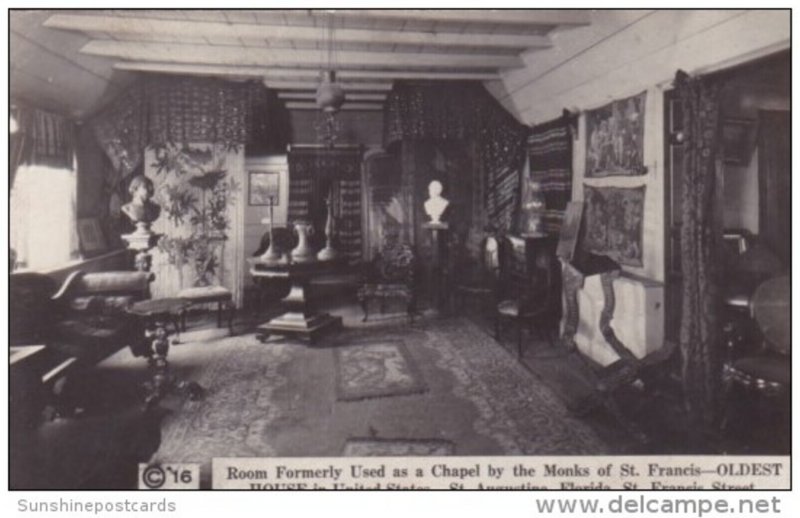 Room Used By Monks Of St Francis As Chapel In Oldest House St Augustine Flori...