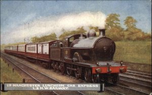 Manchester Luncheon Car Express Railroad Train L&NW Railway c1910 Postcard