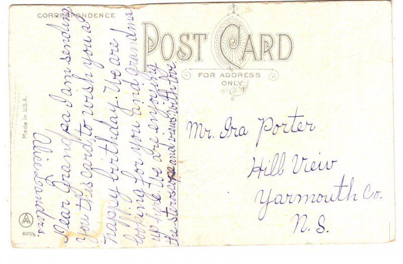 Roses, Birthday Greeting Postcard, Nova Scotia