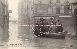 Old Postcard Floods paris the great flood of the Seine (January 1910) streets...