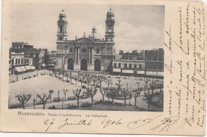 B77324 uruguay montevideo plaza constitution la catedral   scan front/back image