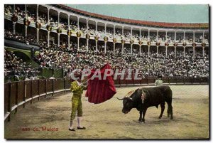 Old Postcard Bullfight Bullfight Pase muleta