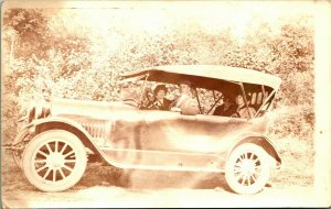 RPPC Ford Model T Automobile Car Touring the Country 1910s AZO Postcard