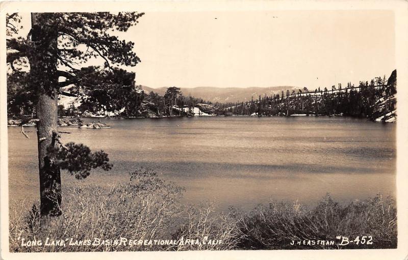 E58/ Long Lake California Postcard Real Photo RPPC c40s Basin Recreation Area