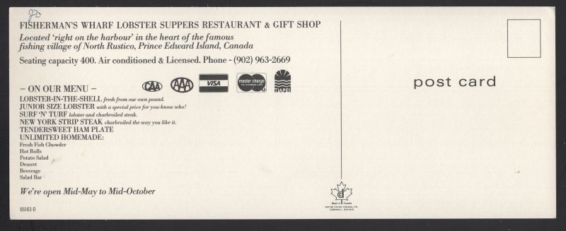 PEI NORTH RUSTICO Fisherman's Wharf Restaurant Gift Shop Lobster Suppers