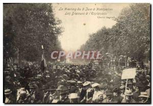 Old Postcard Wine Harvest The meeting of 9 June Montpellier speech the & # 39...