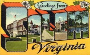 Greetings From Salem, Virginia, USA Large Letter Town Unused 