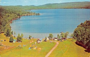 BARRYS BAY ONTARIO CANADA~CARSON LAKE CAMPS~1963 AERIAL VIEW POSTCARD