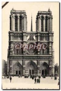 Paris Old Postcard Facade of Notre Dame & # 39eglise