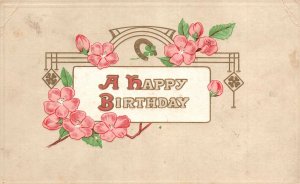 Vintage Postcard 1914 A Happy Birthday Wishes Friendly Card Letter