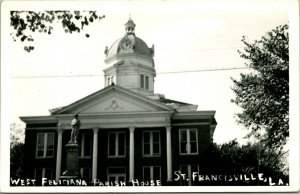 RPPC St Francisville LA West Feliciana Parish Courthouse Confederate Statue S19
