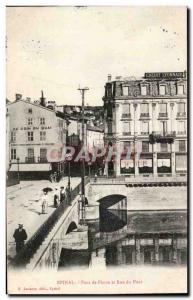 Old Postcard Epinal Stone Bridge and Bridge Street