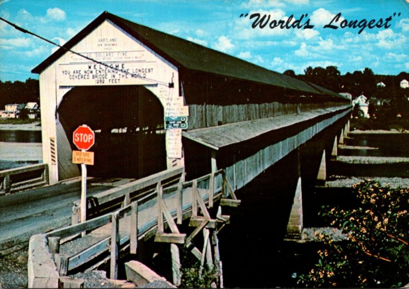 Canada New Brunswick World's Longest Covered Bridge Ove St Johns River