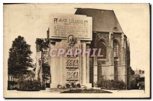 Postcard Old Lille The War memorial and the remains of the Palace of Ribour