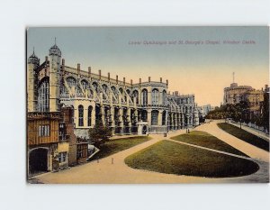 Postcard Lower Quadrangle and St. George's Chapel, Windsor Castle, England