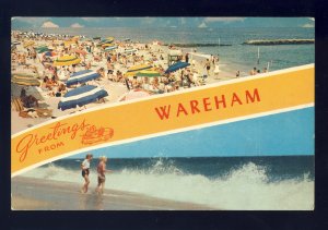 Wareham, MA/Masschusetts/Mass Postcard, Beach Scene, Cape Cod, 1964!