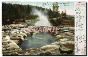 Old Postcard Crater Obblongg Geyser Yellowstone Park