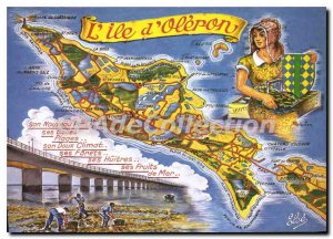 Postcard Modern Ile D'Oleron tourist map