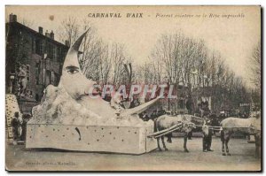 Postcard Old Moon Carnival Fantasy & # 39Aix Provence Pierrot aviator or impo...