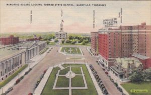 Tennessee Nashville Memorial Square Looking Toward State Capitol Building