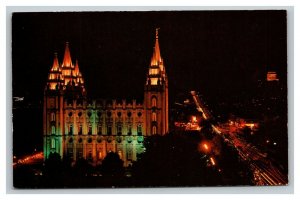 Vintage 1950's Postcard Mormon Temple Salt Lake City Utah