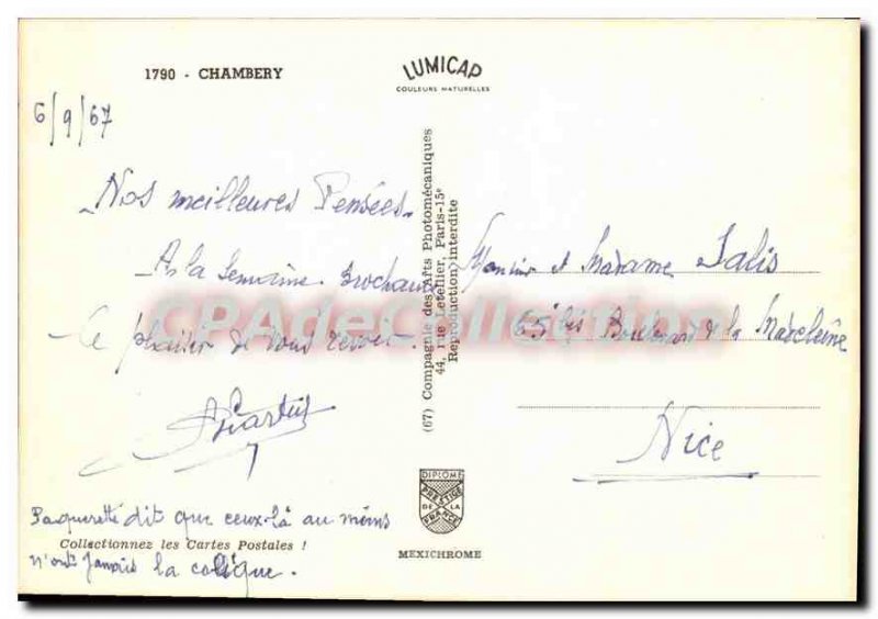 Modern Postcard Chambery